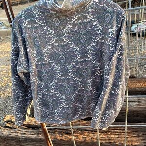 GAP Gray and Blue Boxy Long Sleeve Sweatshirt